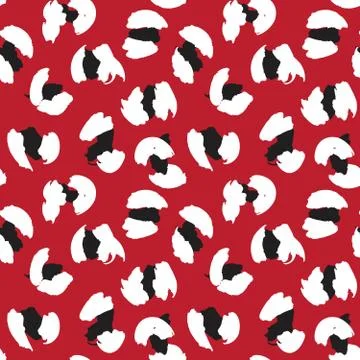 Red Animal Leopard Seamless Pattern Background Stock Illustration
