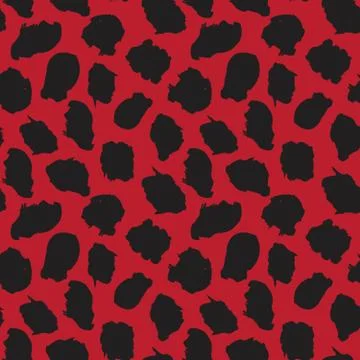 Red Animal Leopard Seamless Pattern Background Stock Illustration