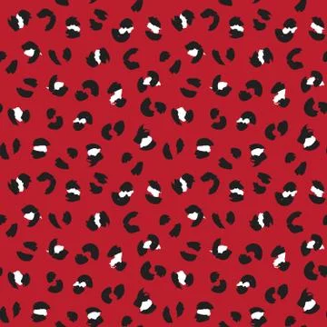 Red Animal Leopard Seamless Pattern Background 스톡 일러스트