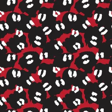 Red Animal Leopard Seamless Pattern Background 库存插图
