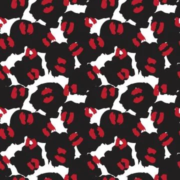 Red Animal Leopard Seamless Pattern Background Stock Illustration