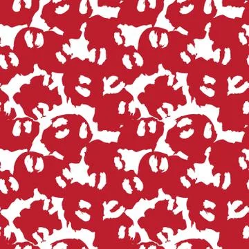 Red Animal Leopard Seamless Pattern Background Stock Illustration