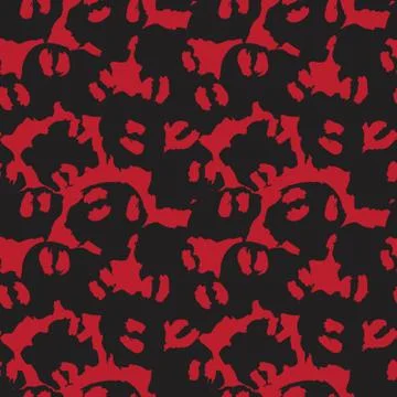 Red Animal Leopard Seamless Pattern Background Stock Illustration