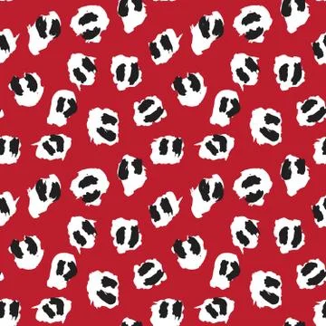 Red Animal Leopard Seamless Pattern Background Stock Illustration