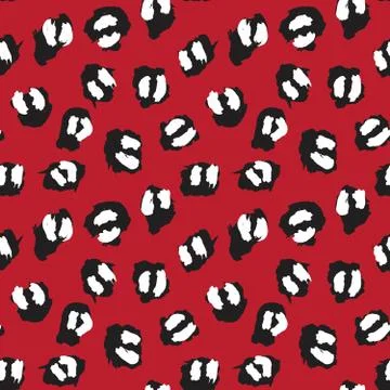 Red Animal Leopard Seamless Pattern Background Stock Illustration