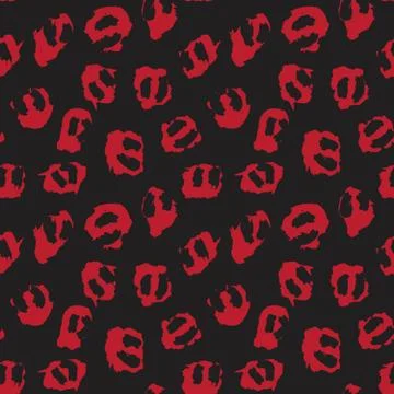 Red Animal Leopard Seamless Pattern Background 스톡 일러스트