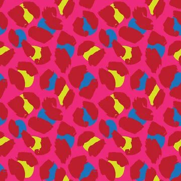 Red Animal Leopard Seamless Pattern Background 스톡 일러스트