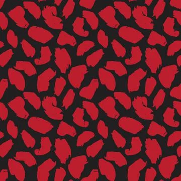 Red Animal Leopard Seamless Pattern Background Stock Illustration