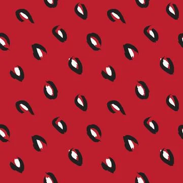 Red Animal Leopard Seamless Pattern Background Stock Illustration