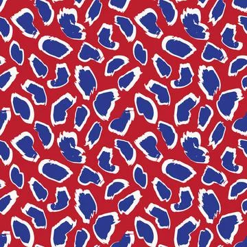 Red Animal Leopard Seamless Pattern Background Stock Illustration