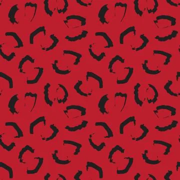 Red Animal Leopard Seamless Pattern Background Stock Illustration
