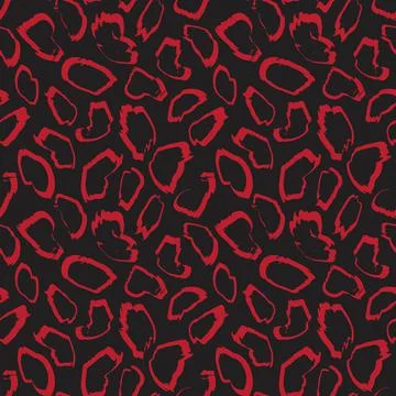 Red Animal Leopard Seamless Pattern Background Stock Illustration
