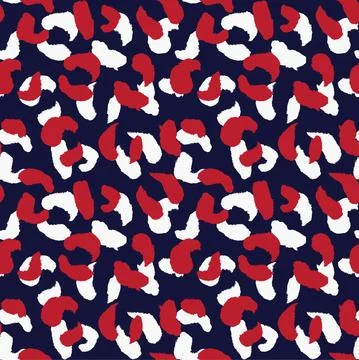 Red Animal Leopard Seamless Pattern Background Stock Illustration