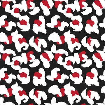 Red Animal Leopard Seamless Pattern Background Stock Illustration