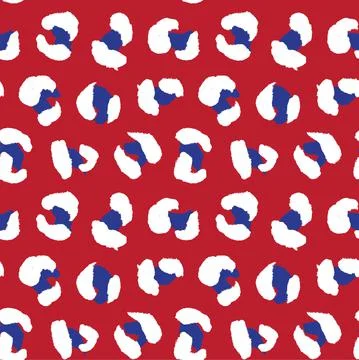 Red Animal Leopard Seamless Pattern Background Stock Illustration