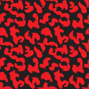 Red Animal Leopard Seamless Pattern Background Stock Illustration