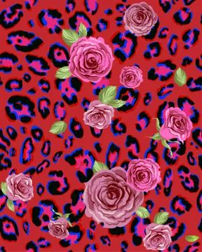 Red animal pattern Stock Illustration