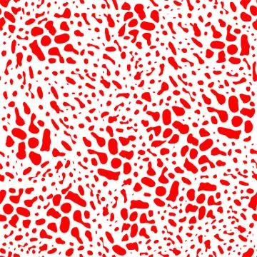 Red animal skin leopard pattern on white background. Stock Illustration