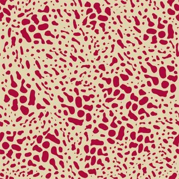 Red animal skin leopard pattern on beige background. 스톡 일러스트