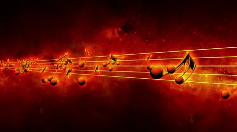 Red Animated background with musical notes - Seamless LOOP Stock Footage 49641048