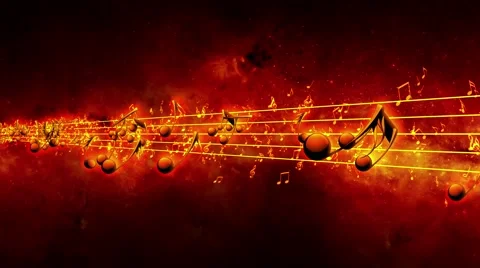 Red Animated background with musical notes - Seamless LOOP Stock Footage 49641058