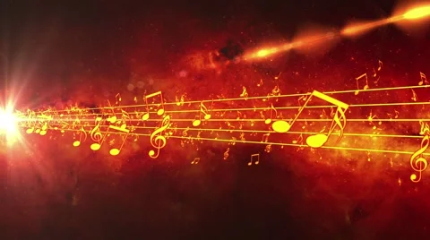 Red Animated background with musical notes - Seamless LOOP Stock Footage 49641069