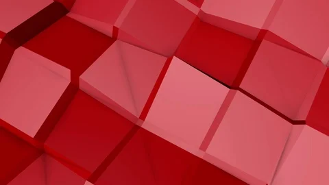 Red animated low poly background. 3d rendering Video stock 100408326