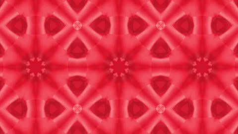 Red animated patterns. abstract kaleidoscope background. 3d render Video stock 101810073