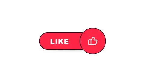 Red animated social media like button with thumbs up icon. 4K Vidéo 344846141