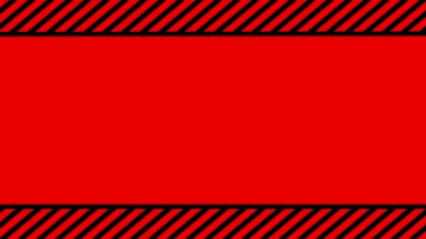 Red animation background with black diagonal hazard stripes at top and bott.. Stock Footage 321738430