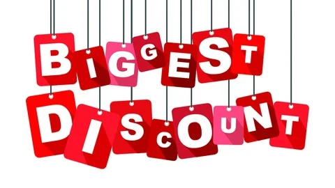 Red animation biggest discount Stock Footage 101118658