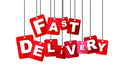 Red animation fast delivery Stock Footage 100997360