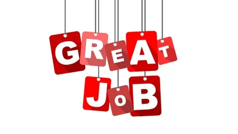 Red animation great job Stock Footage 101714903