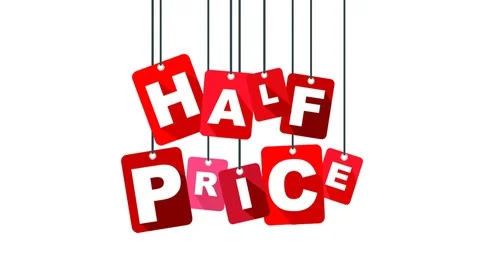 Red animation half price Stock-Footage 101119288