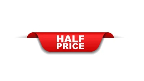 Red animation half price Stock Footage 103096337