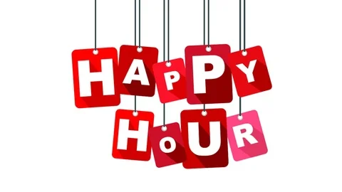 Red animation happy hour Stock Footage 100996445