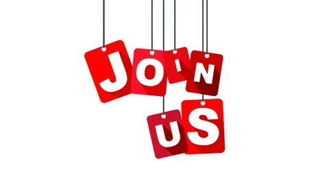 Red animation join us Stock Footage 100997280