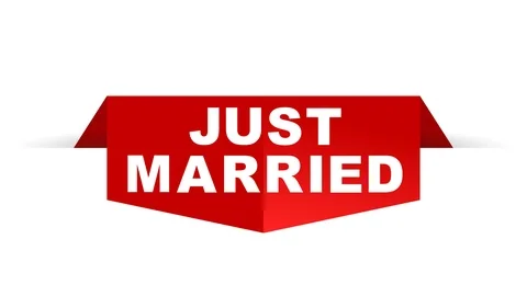 Red animation just married Stock Footage 100913277