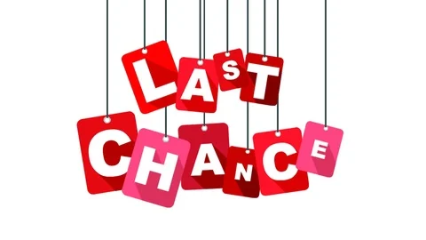 Red animation last chance Stock Footage 100997981