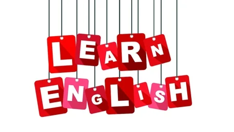 Red animation learn english Stock Footage 100996963