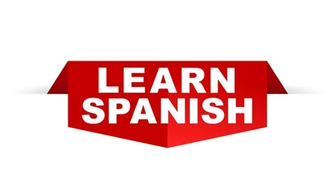 Red animation learn spanish Stock Footage 100990809