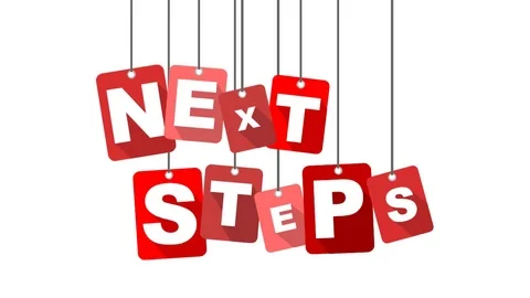 Red animation next steps Stock Footage 101714831
