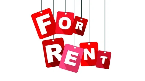 Red animation for rent Stock Footage 100997502