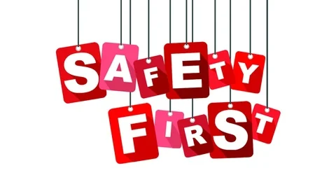 Red animation safety first Stock Footage 101117917