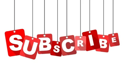 Red animation subscribe Stock Footage 101714790