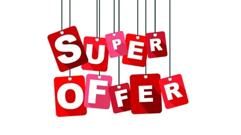 Red animation super offer Stock Footage 101120337