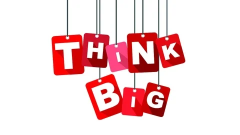 Red animation think big Stock Footage 100996609