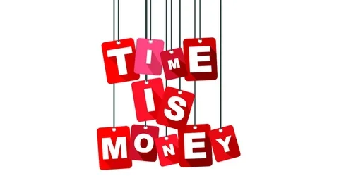 Red animation time is money Stock Footage 101119571
