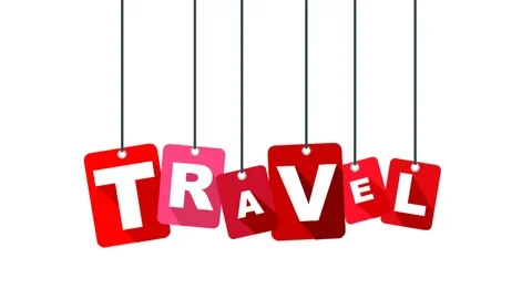 Red animation travel Stock Footage 100996343
