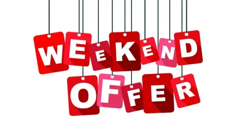 Red animation weekend offer Stock Footage 100997647